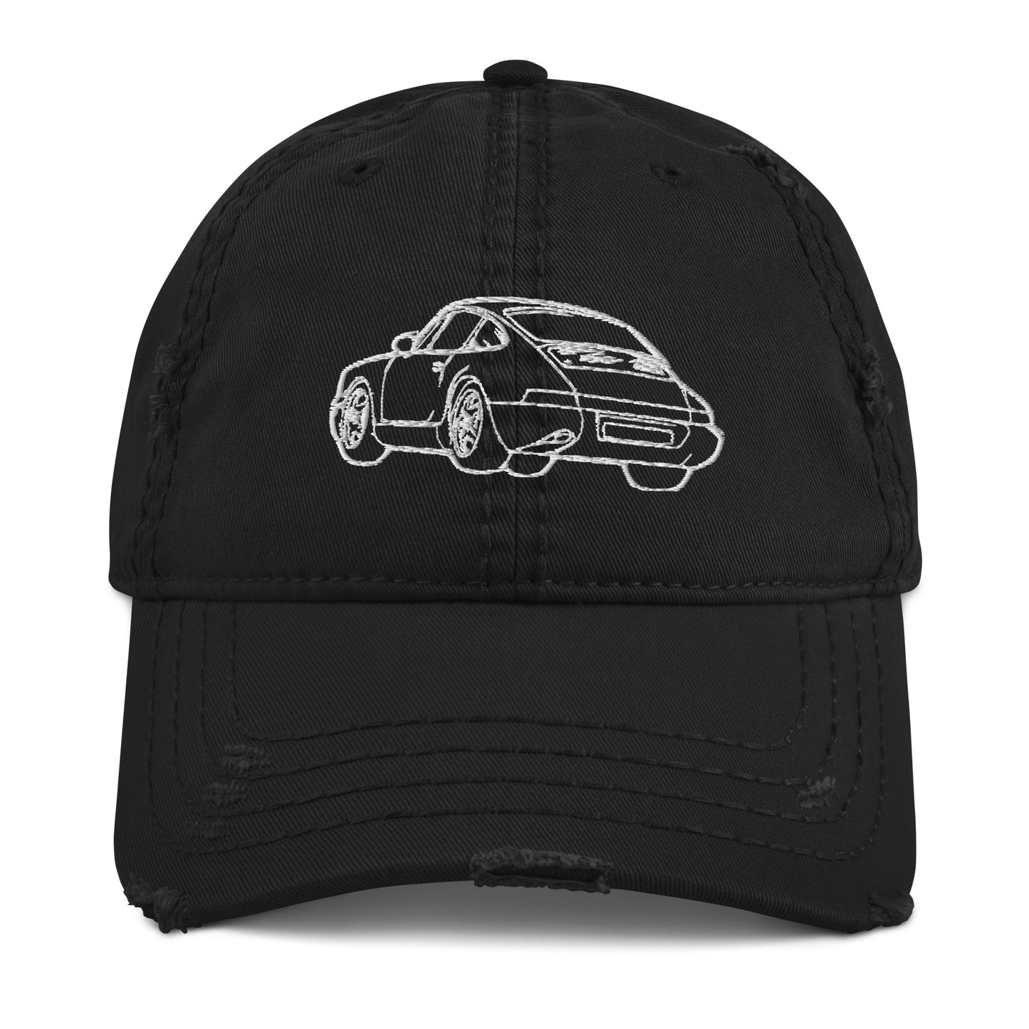 Porsche 911 Distressed Dad Hat Black