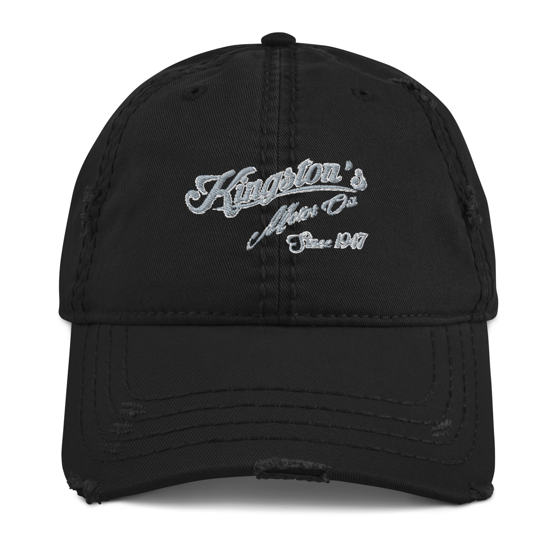 Kingston Oils Classic Logo Distressed Dad Hat Black