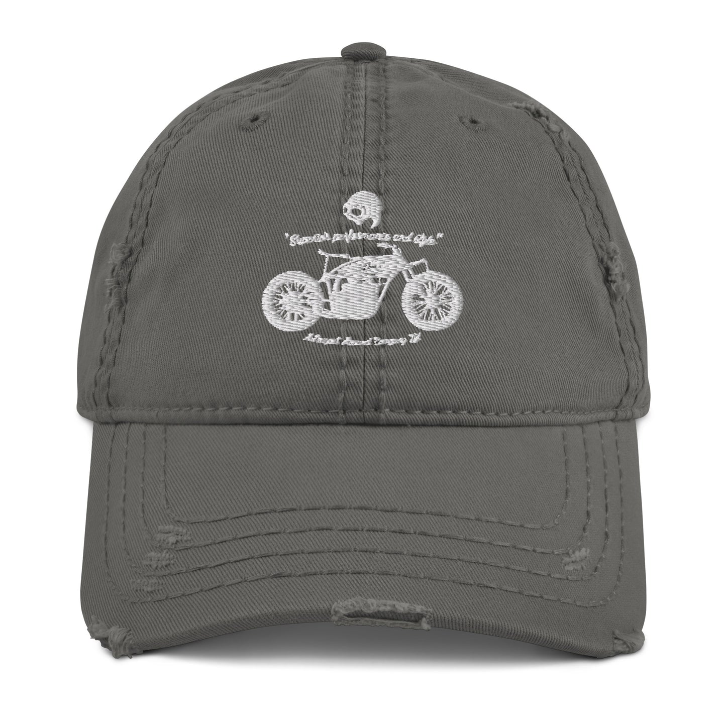 Classic Indian Motorcycle Distressed Dad Hat Charcoal Grey