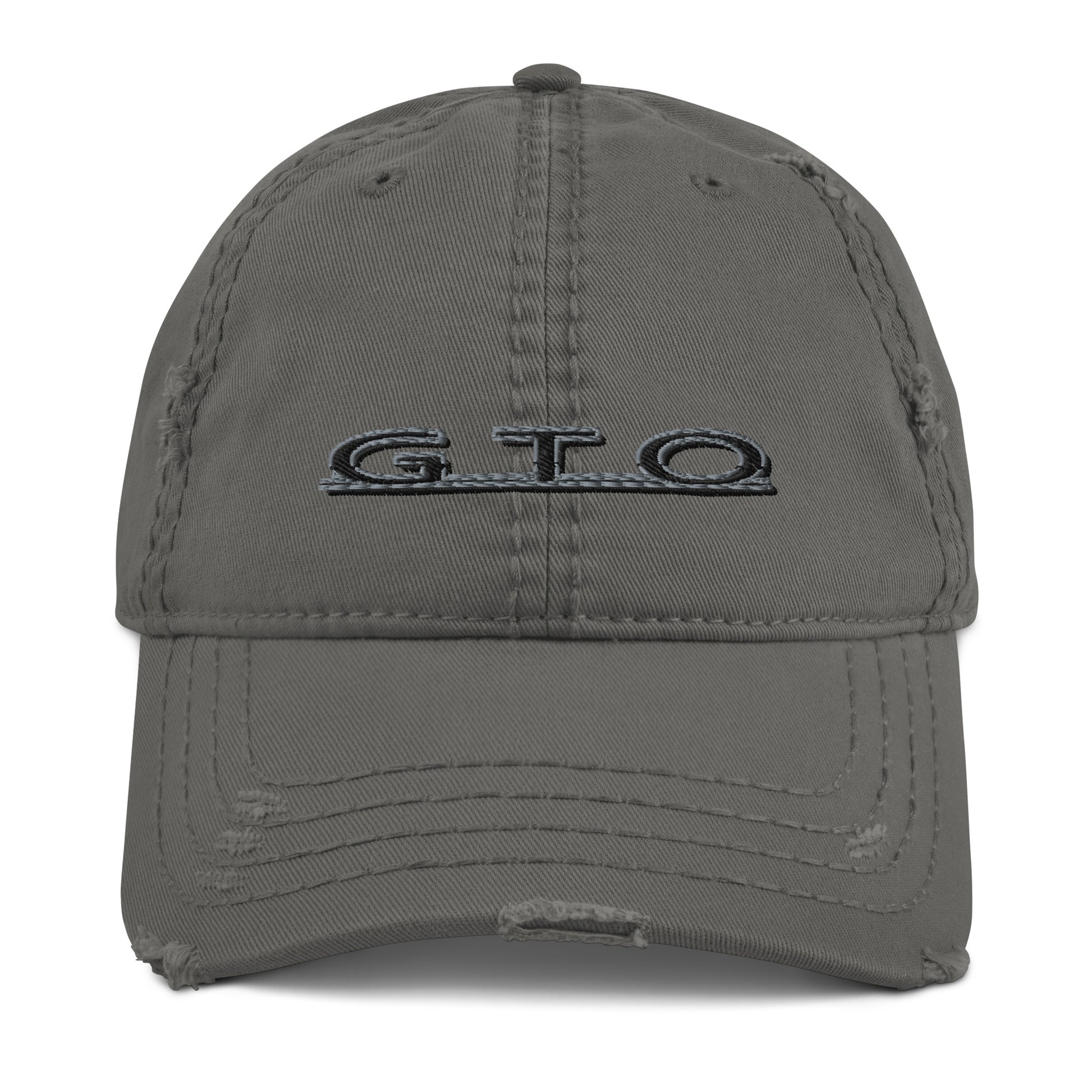 Pontiac GTO Distressed Dad Hat Charcoal Grey