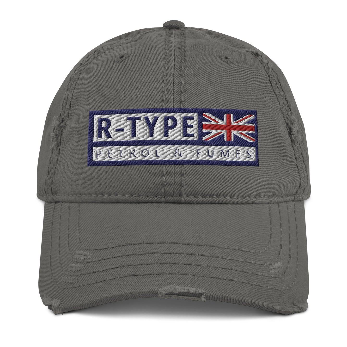 R-Type UK Distressed Dad Hat Charcoal Grey