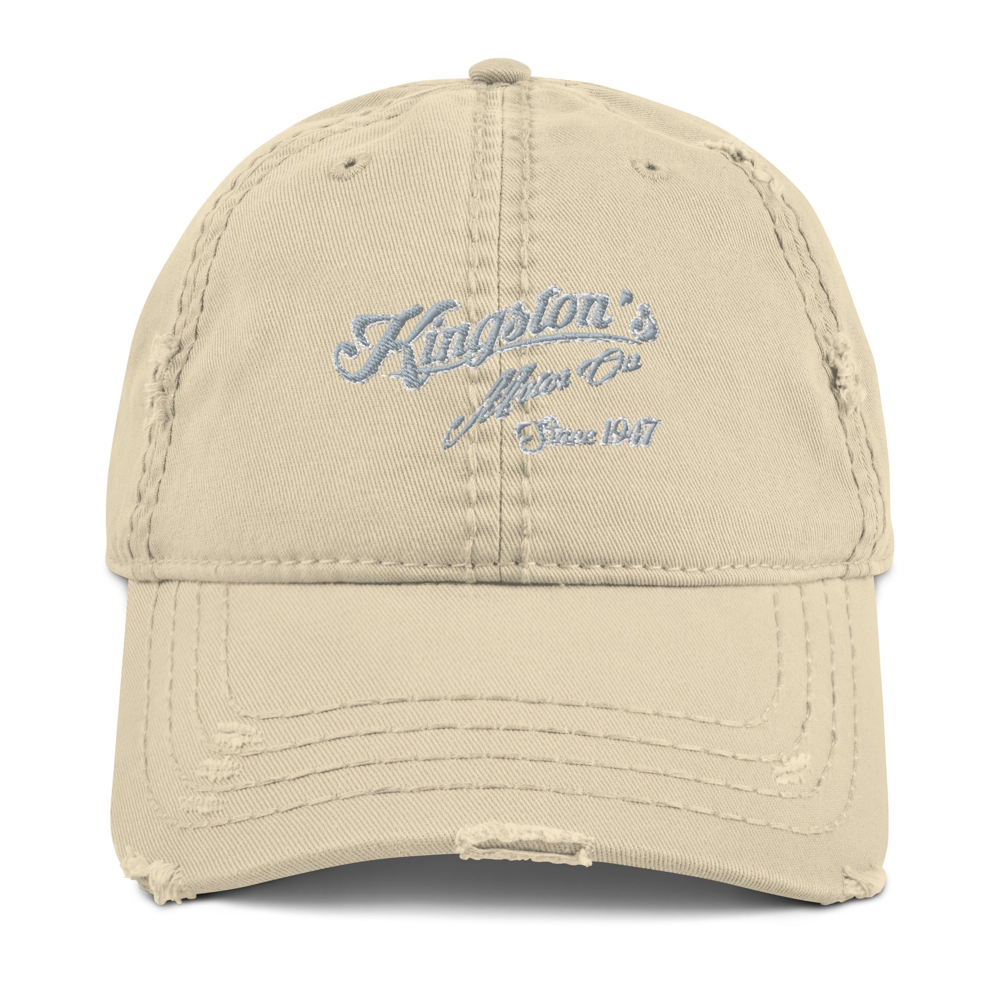 Kingston Oils Classic Logo Distressed Dad Hat Khaki