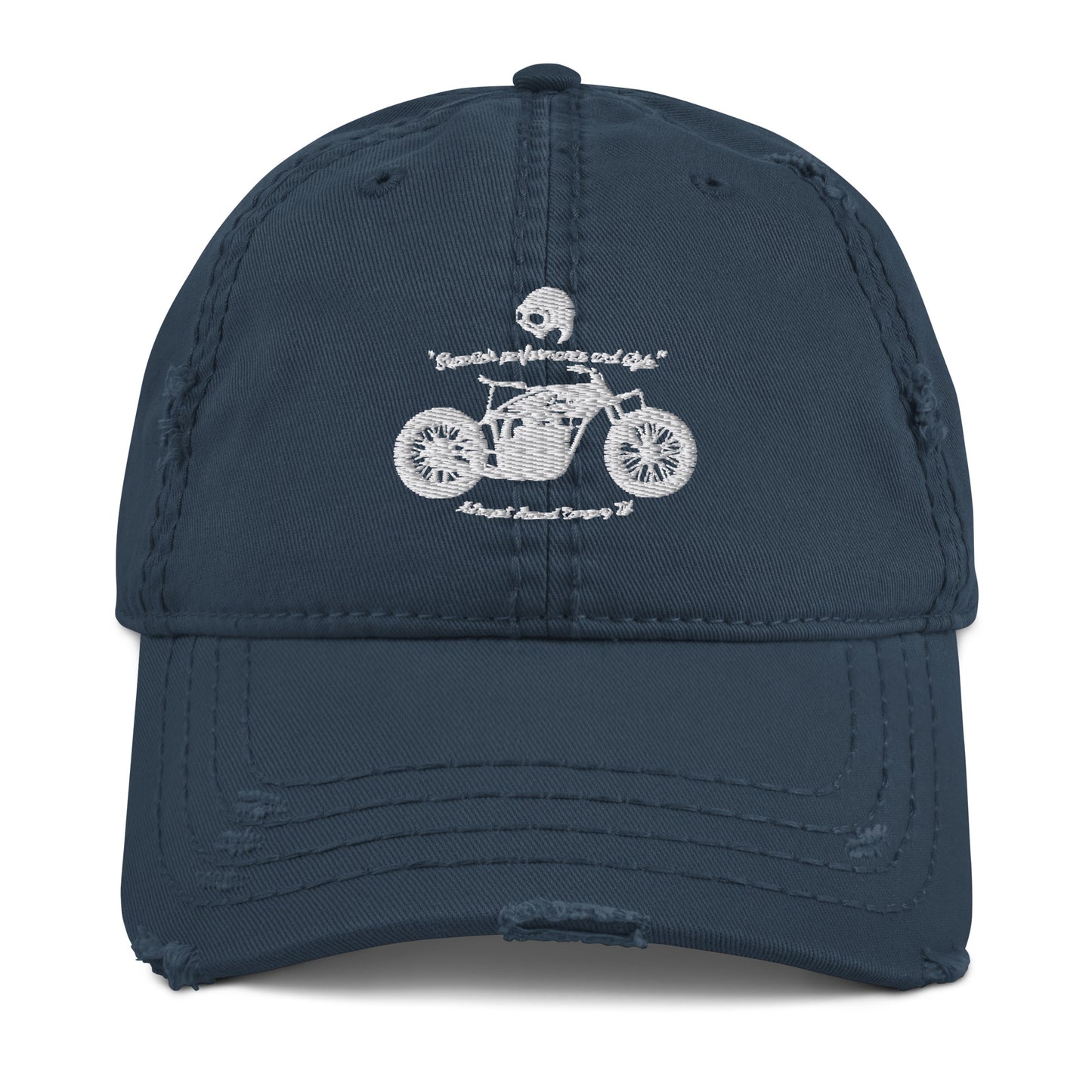 Classic Indian Motorcycle Distressed Dad Hat Navy