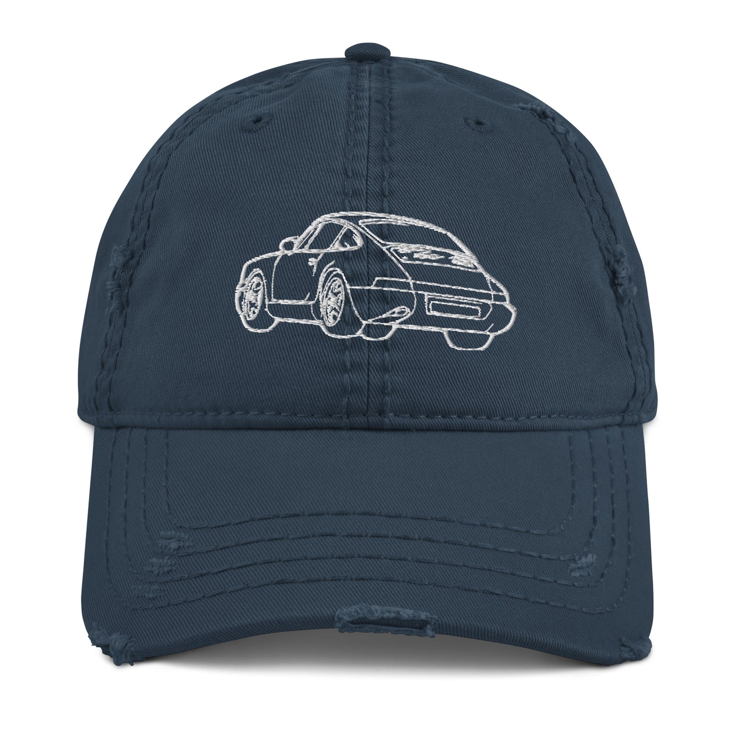 Porsche 911 Distressed Dad Hat Navy