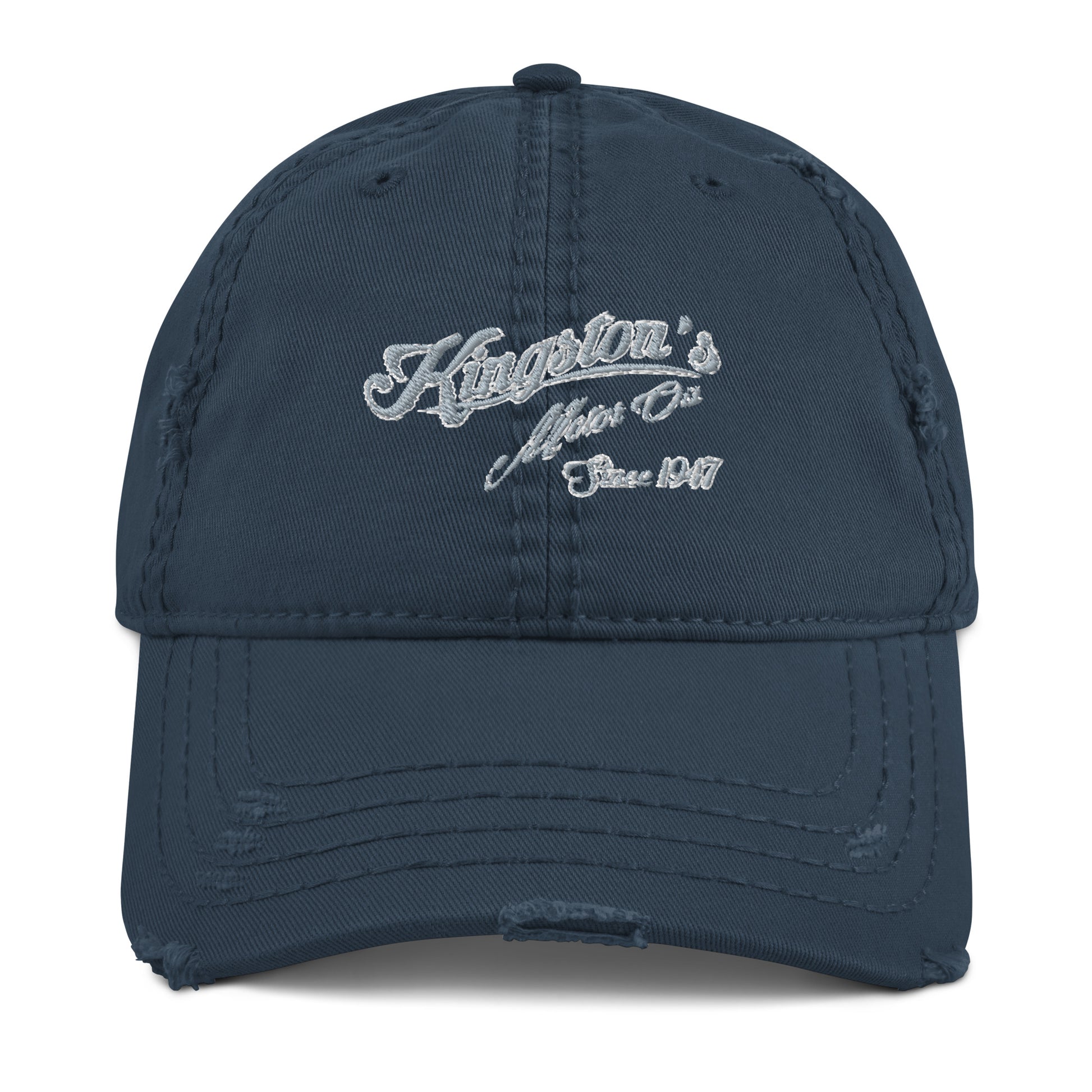 Kingston Oils Classic Logo Distressed Dad Hat Navy