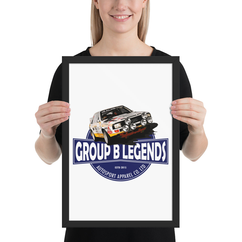 Framed Audi Quattro Group B poster 12″×18″