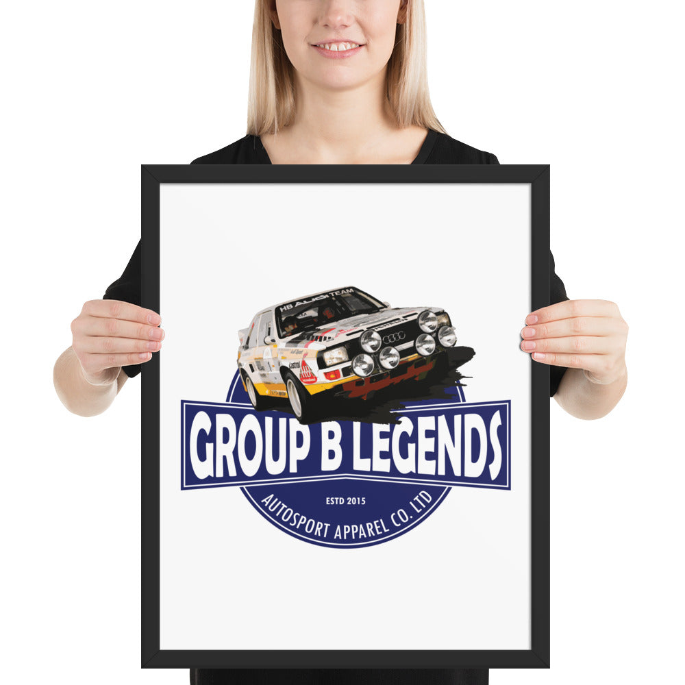 Framed Audi Quattro Group B poster 16″×20″