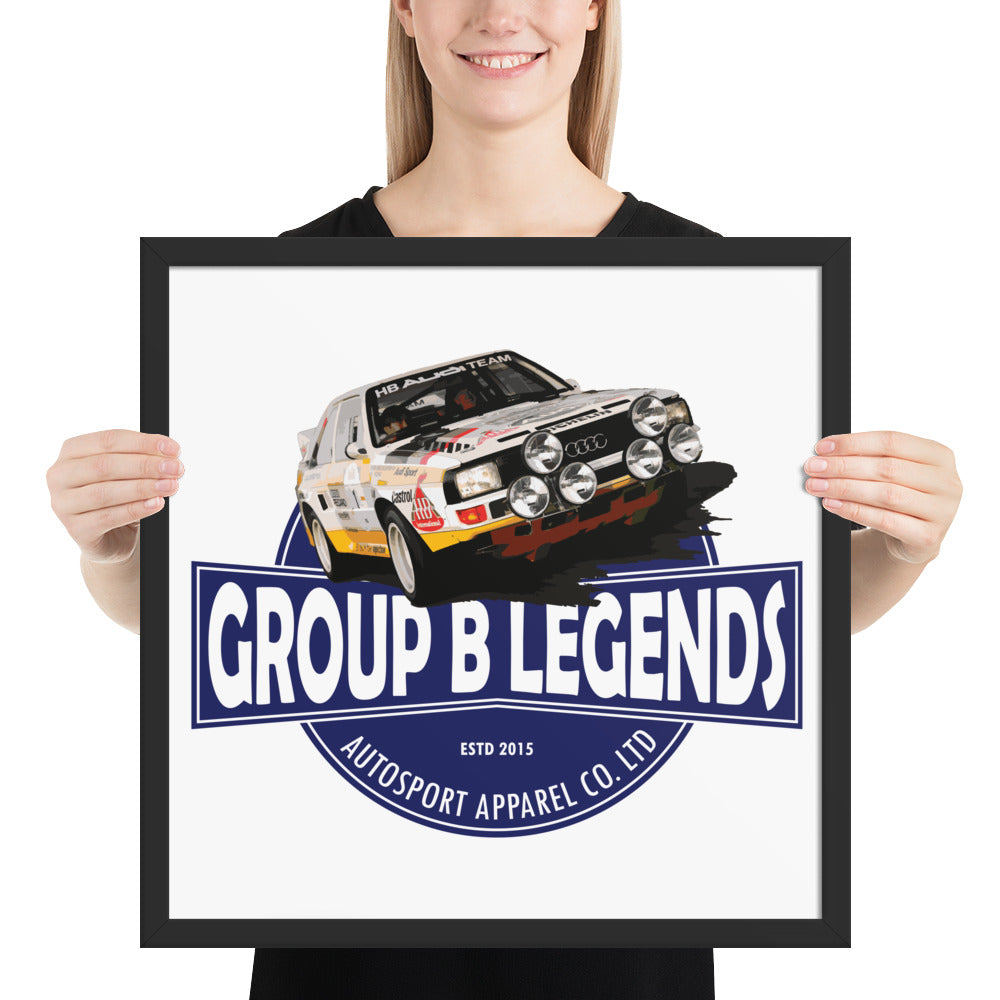 Framed Audi Quattro Group B poster 18″×18″