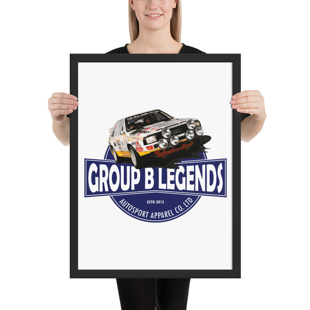 Framed Audi Quattro Group B poster 18″×24″