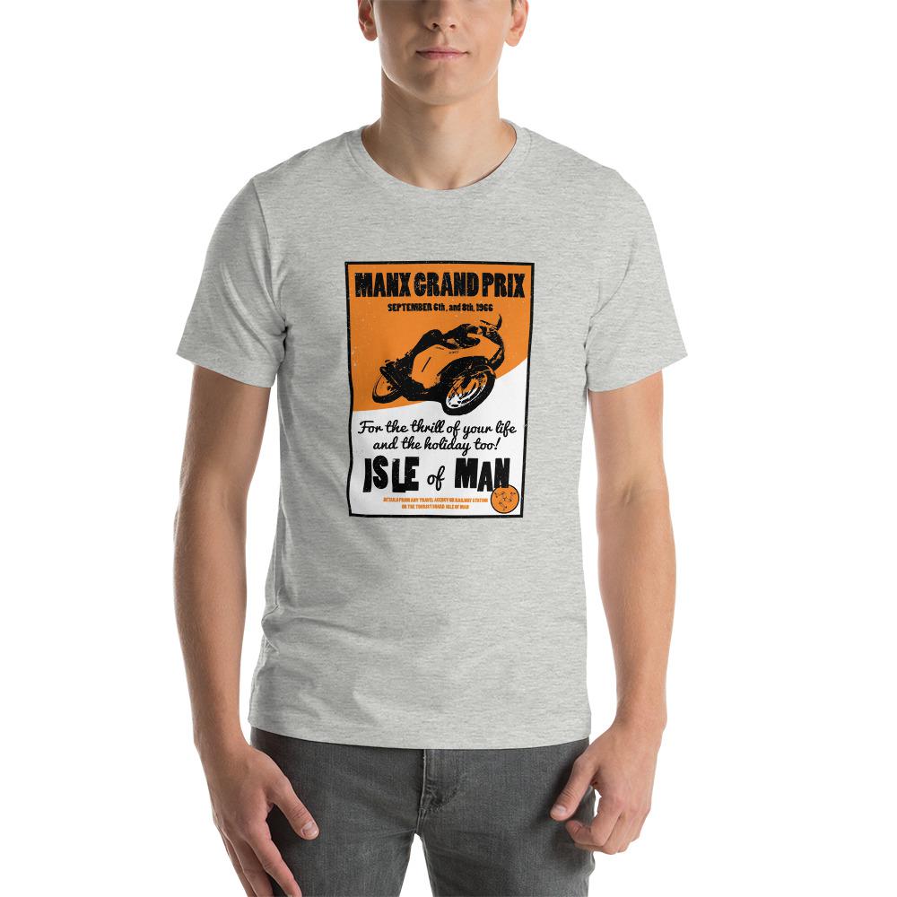 Classic Manx Motorcycle Grand Prix Poster T-shirt Athletic Heather