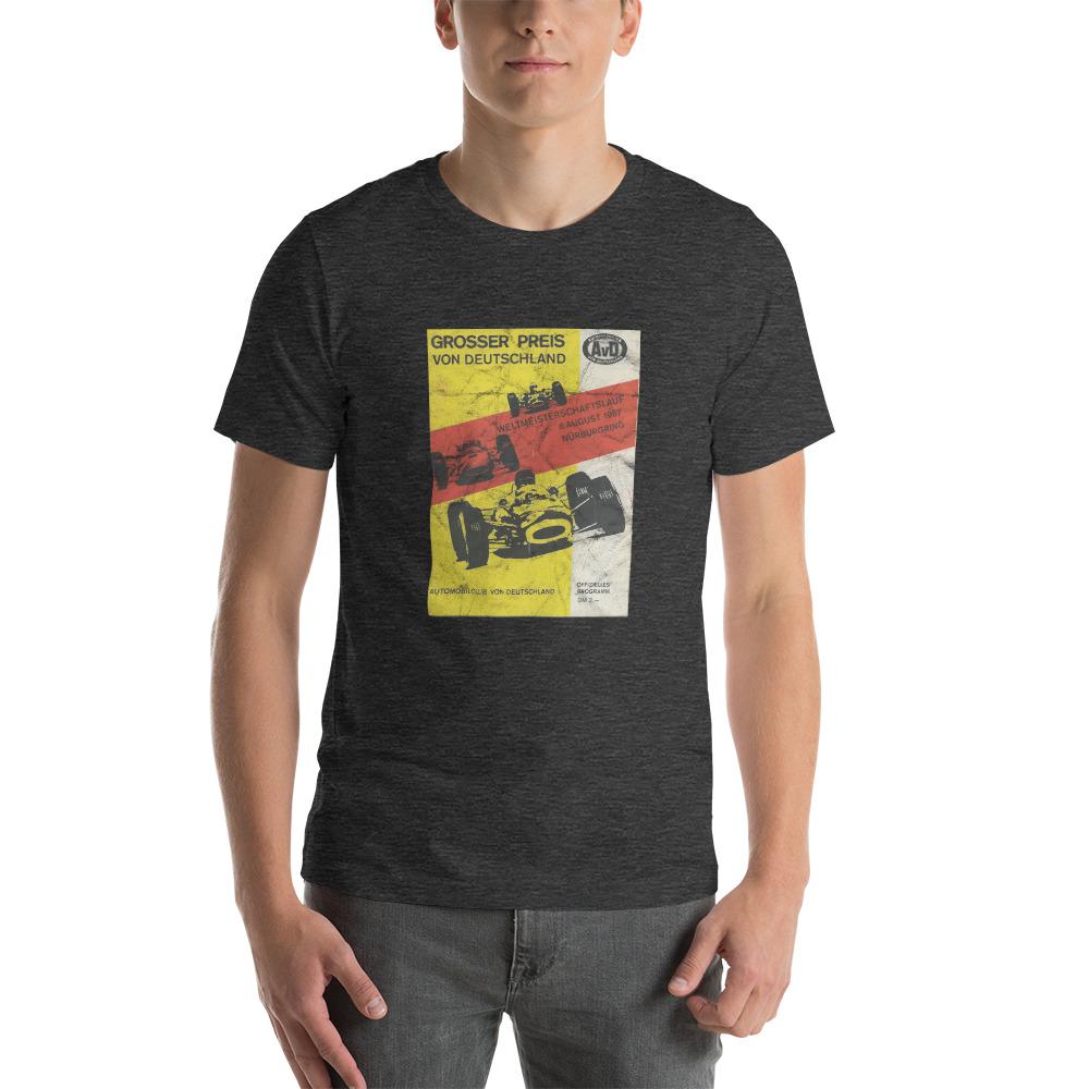 Classic German Grand Prix Poster T-shirt Dark Grey Heather