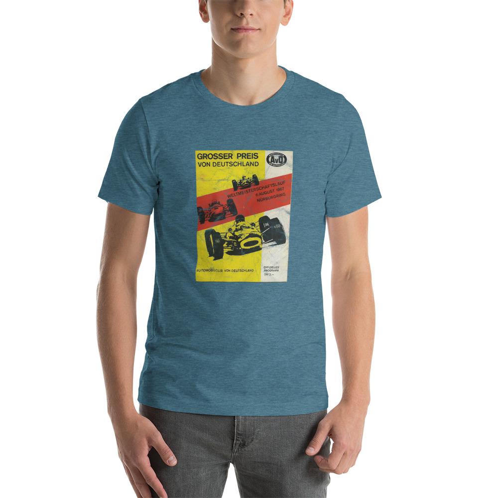 Classic German Grand Prix Poster T-shirt Heather Deep Teal