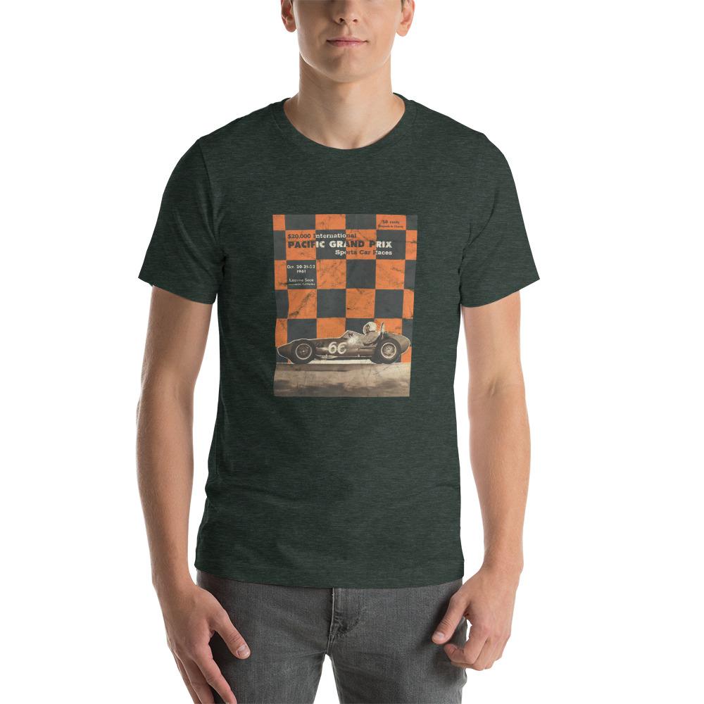 Classic Laguna Seca Pacific GP Poster T-shirt Heather Forest