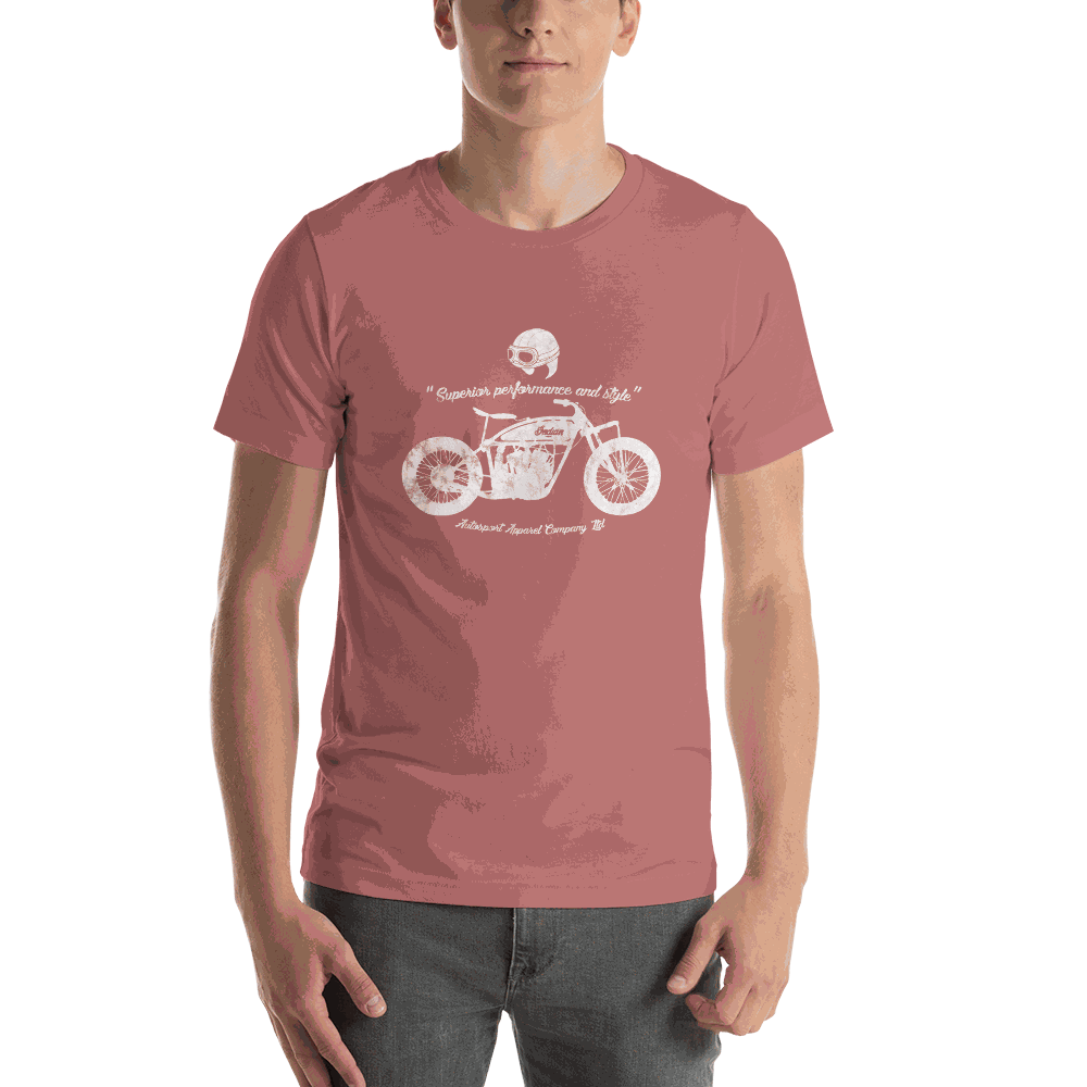 Classic Indian Motorcycle T-shirt Mauve