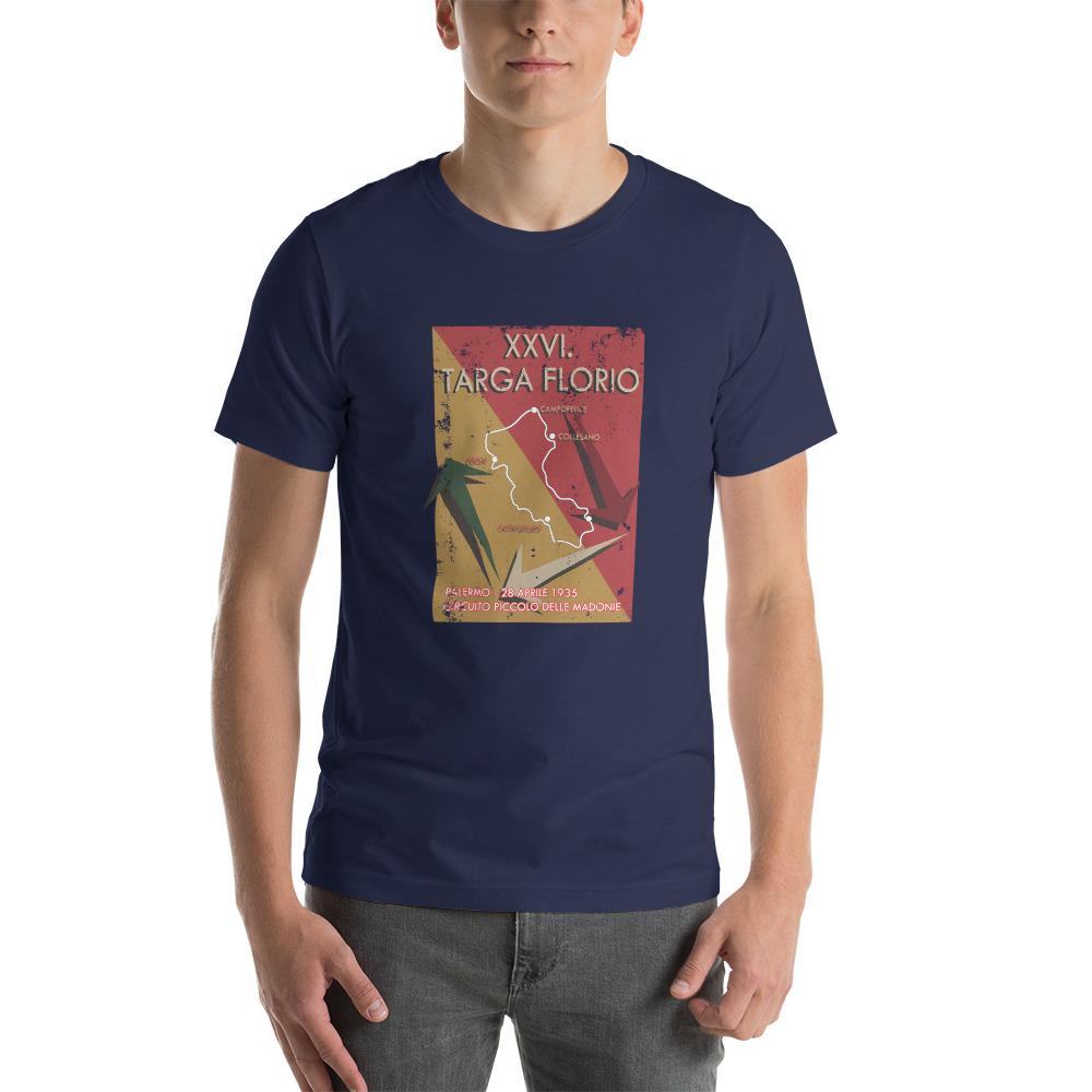 Classic Targa Florio Sportscar Racing Poster T-shirt Navy