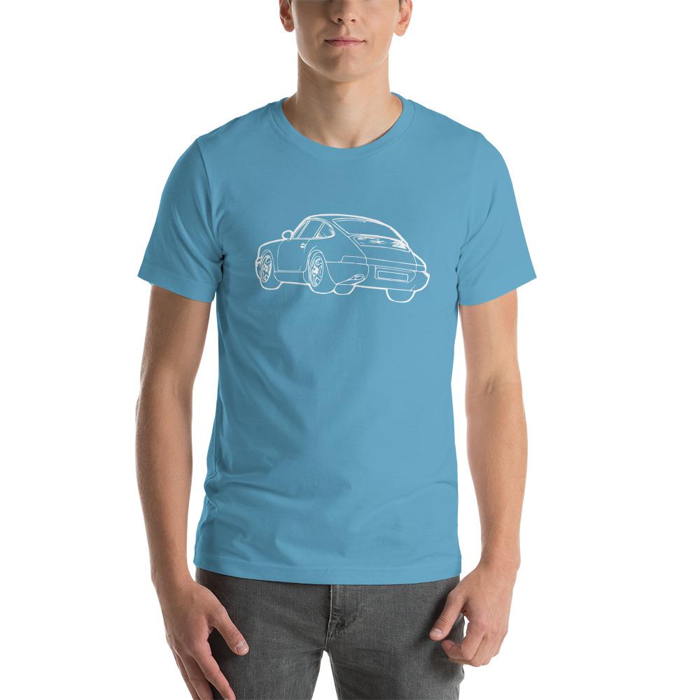 Porsche 911 Printed T-shirt Ocean Blue