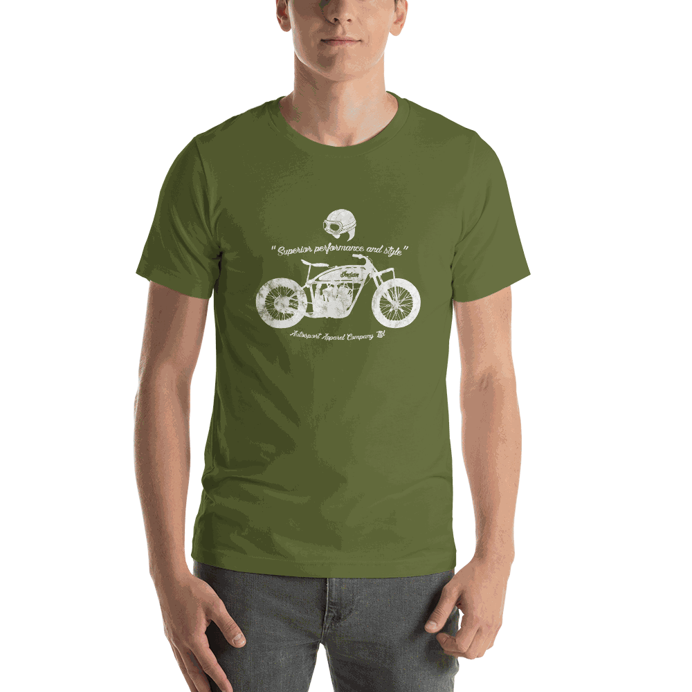 Classic Indian Motorcycle T-shirt Olive