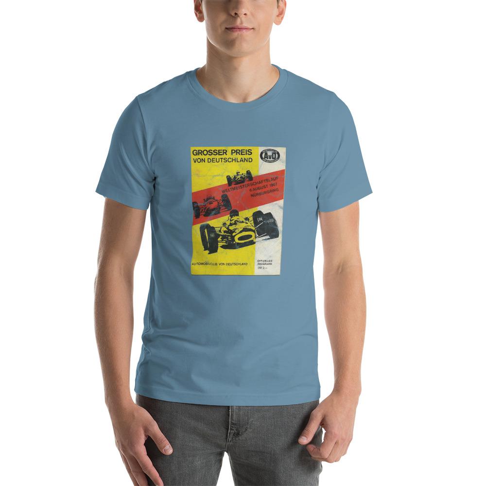 Classic German Grand Prix Poster T-shirt Steel Blue