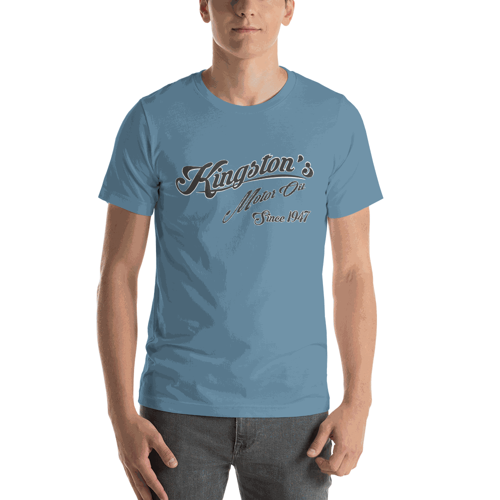 Kingston's Motor Oil Classic Logo T-shirt Steel Blue